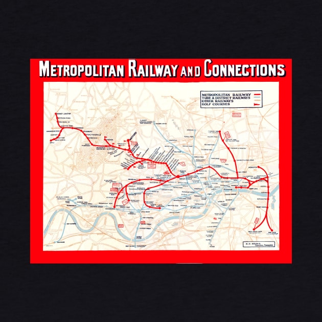 Vintage Metropolitan Railway Map of London by Random Railways